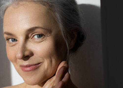 Photo of an older woman with great skin