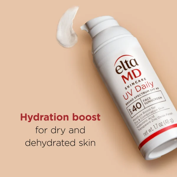 EltaMD UV Daily Broad Spectrum SPF 40 is a sheer, lightweight moisturizing sunscreen formulated with hyaluronic acid to help reduce the appearance of fine lines and wrinkles.